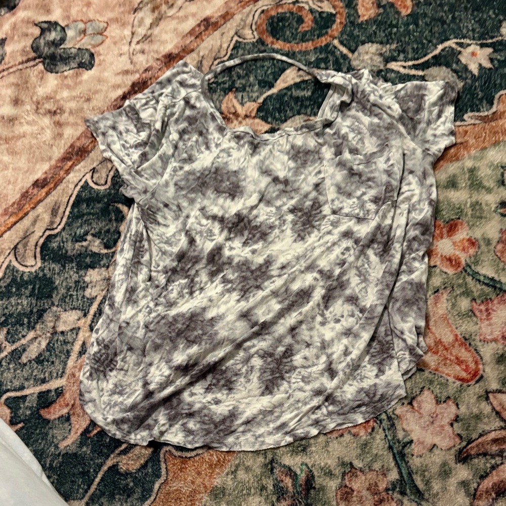 Gray Tie-Dye Women's Top